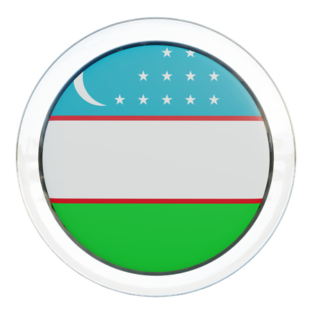 Runde Flagge Usbekistan  3D Icon