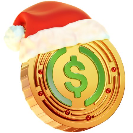 Usd Christmas Coin  3D Icon