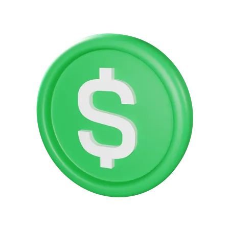 Green Usd Coin Element 3D Icon