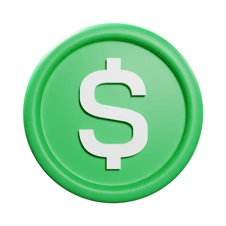 Green Usd Coin Element 3D Icon