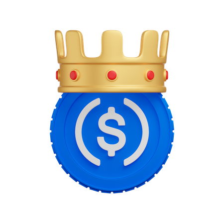 Usd Coin Crown  3D Icon
