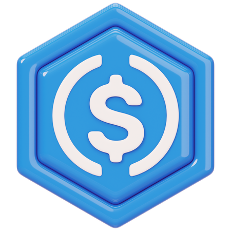 Emblema de moeda em USD (USDC)  3D Icon