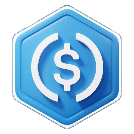 USD Coin (USDC) Badge  3D Icon