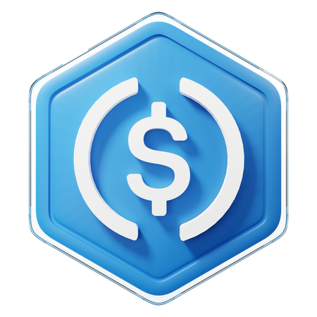 USD Coin (USDC) Badge  3D Illustration