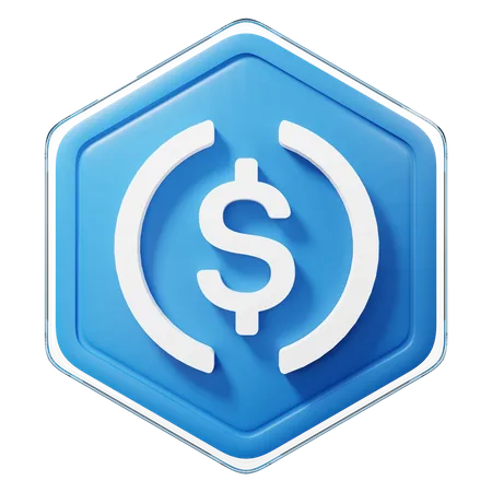 USD Coin (USDC) Badge  3D Illustration