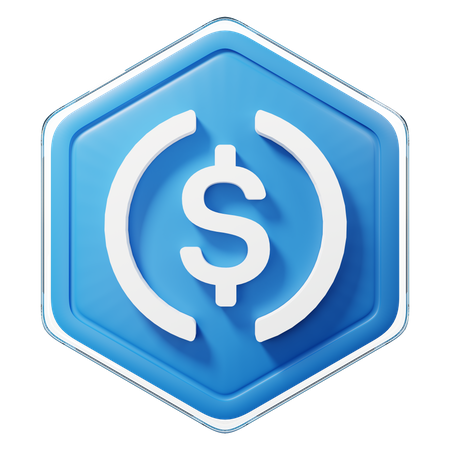 USD Coin (USDC) Badge 3D Icon