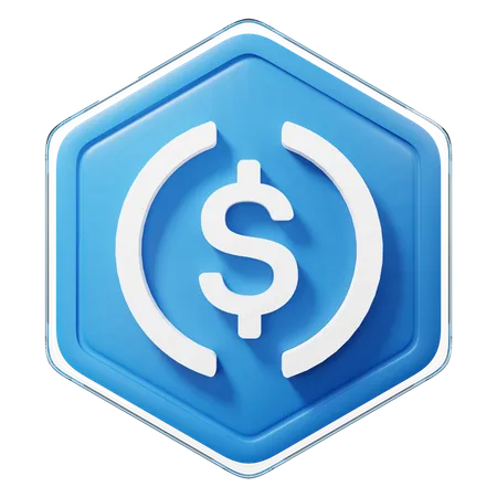 Insigne de pièce de monnaie USD (USDC)  3D Icon