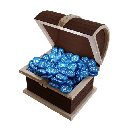 USD Coin (USDC) Treasure Chest  3D Icon