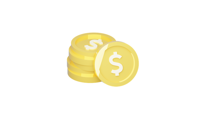 Usd Coins  3D Icon