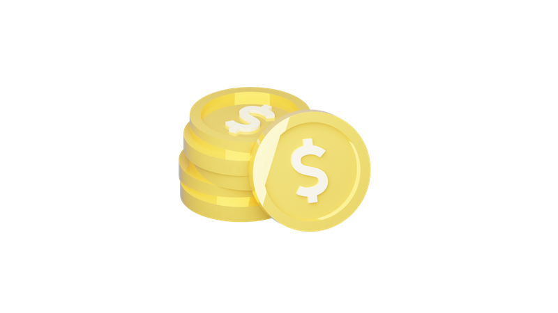 Usd Coins 3D Icon