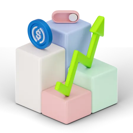 Croissance des dollars  3D Icon