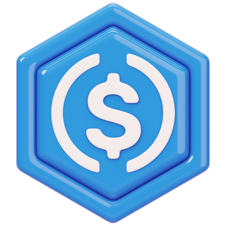 USD Coin (USDC)-Abzeichen  3D Icon