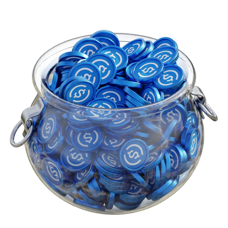 Usdc Clear Glass Pot  3D Icon