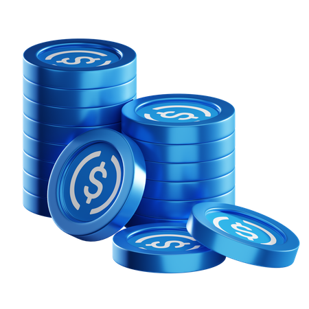 Usdc Coin Stacks  3D Icon