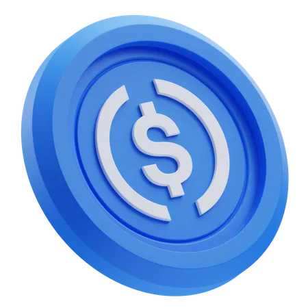 USDC Cryptocurrency  3D Icon