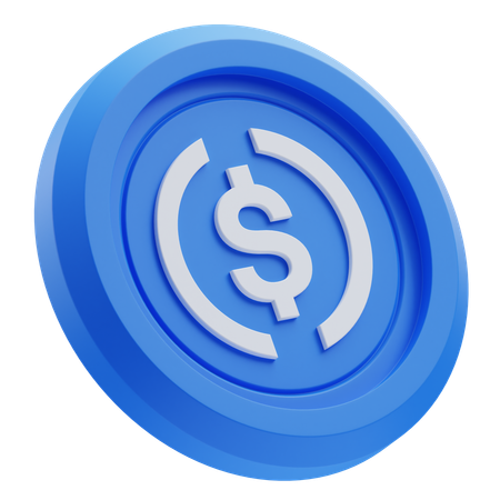 USDC Cryptocurrency  3D Icon