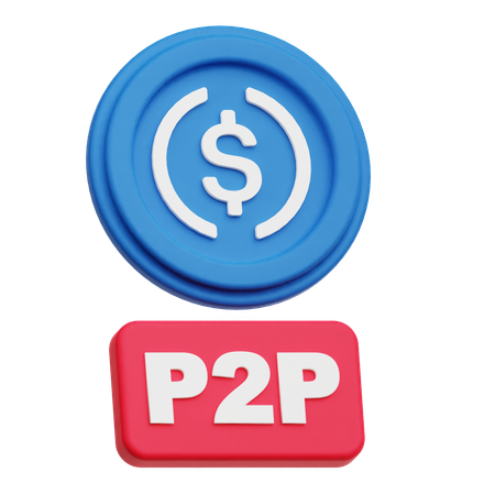 USDC P 2 P  3D Icon