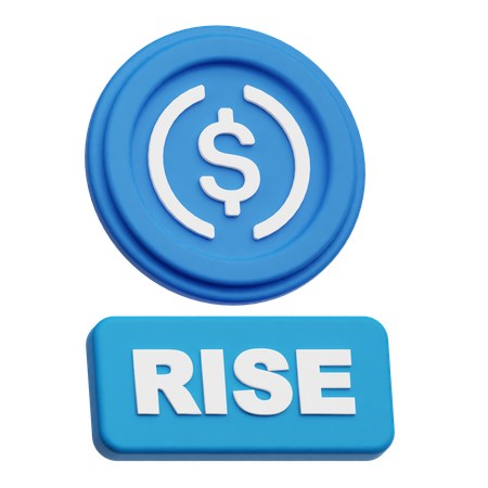 USDC rise  3D Icon