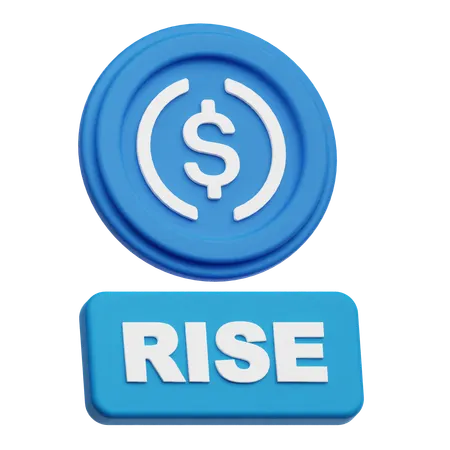 USDC rise  3D Icon