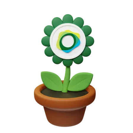 Usdp Crypto Plant Pot  3D Icon