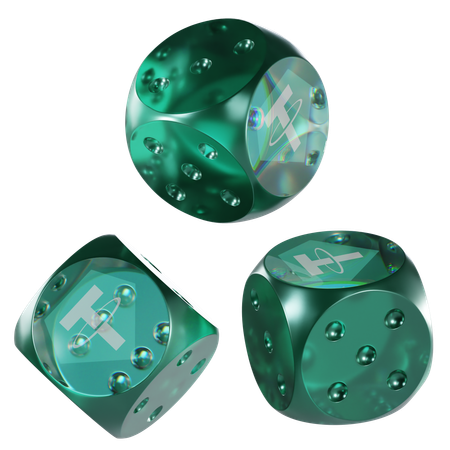 Usdt Glass Dice Crypto  3D Icon