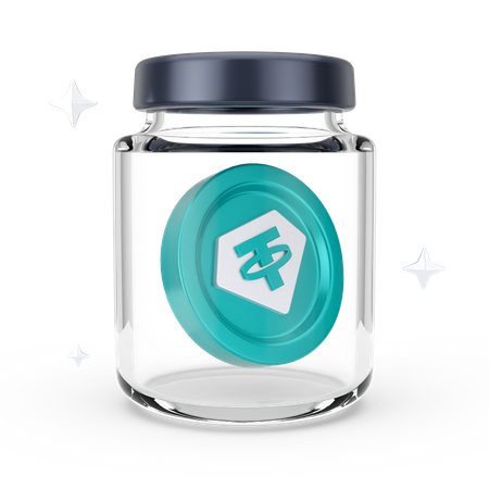테더(USDT) 디지털 Stablecoin 암호화폐 3D 일러스트레이션  3D Icon