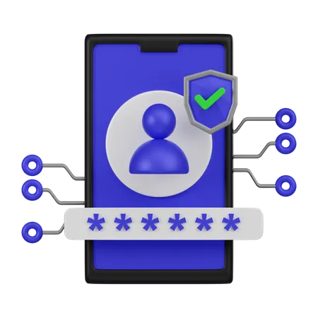 A 3 D Icon Featuring A Mobile Device With A User Authentication Shield Symbolizing Secure User Login And Data Protection 3D Icon
