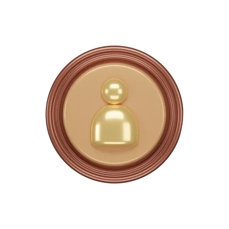 User Botton  3D Icon