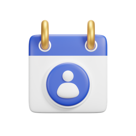 User Calendar  3D Icon