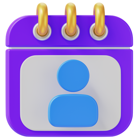 User Calendar  3D Icon