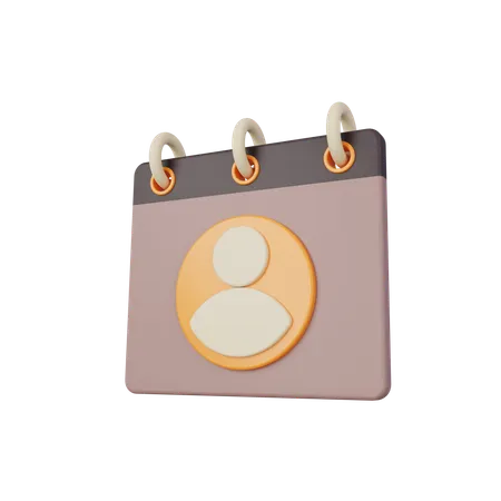 User Calendar  3D Icon