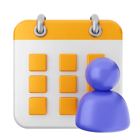 User Calendar  3D Icon