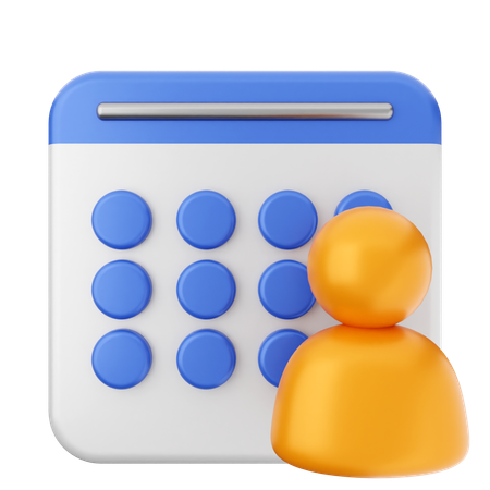 User Calendar  3D Icon