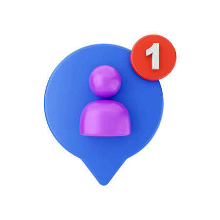 User Chat Notification  3D Illustration