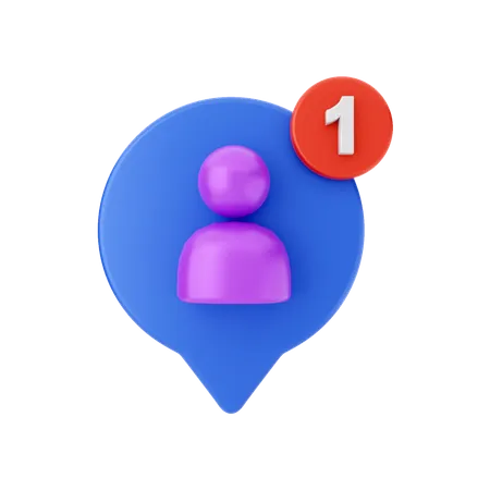 User Chat Notification  3D Illustration