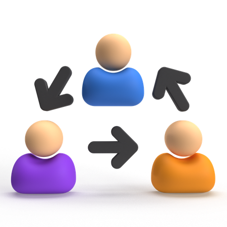 ユーザー接続  3D Icon