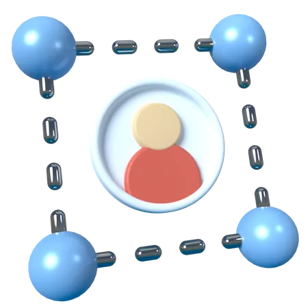 User Connection 3D Illustration