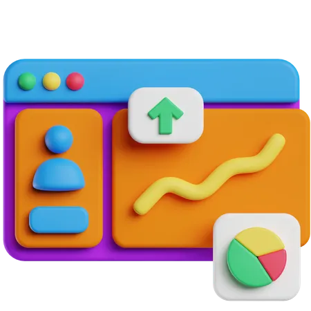 User Data Analysis Graph  3D Icon