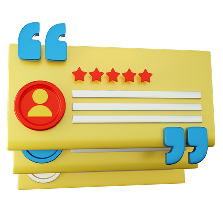 User Five Star Feedback  3D Icon