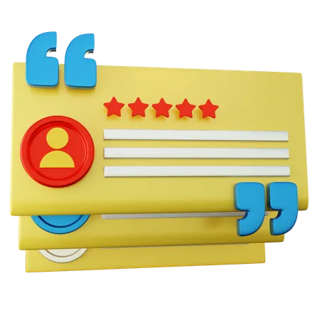 User Five Star Feedback  3D Icon
