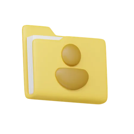 User Folder With Transparent Background 3D Icon
