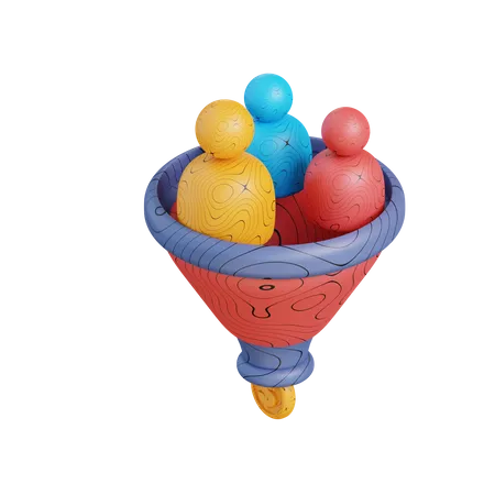 3 D Illustration Sales Funnel 3D Icon