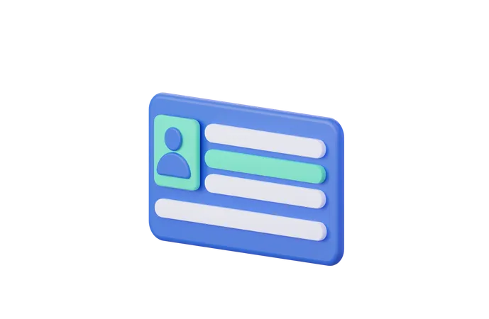 User identification card  3D Illustration