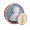 user information 3d logo