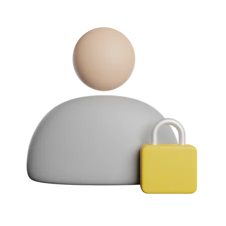 User Lock Protection 3D Icon