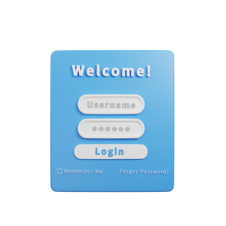 User Login  3D Illustration