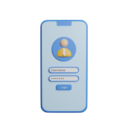 User Login  3D Illustration