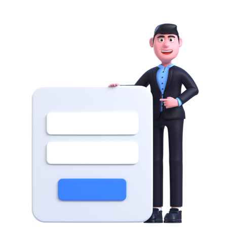 User Login  3D Illustration