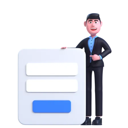 User Login  3D Illustration