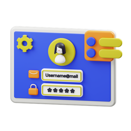 User Login  3D Illustration